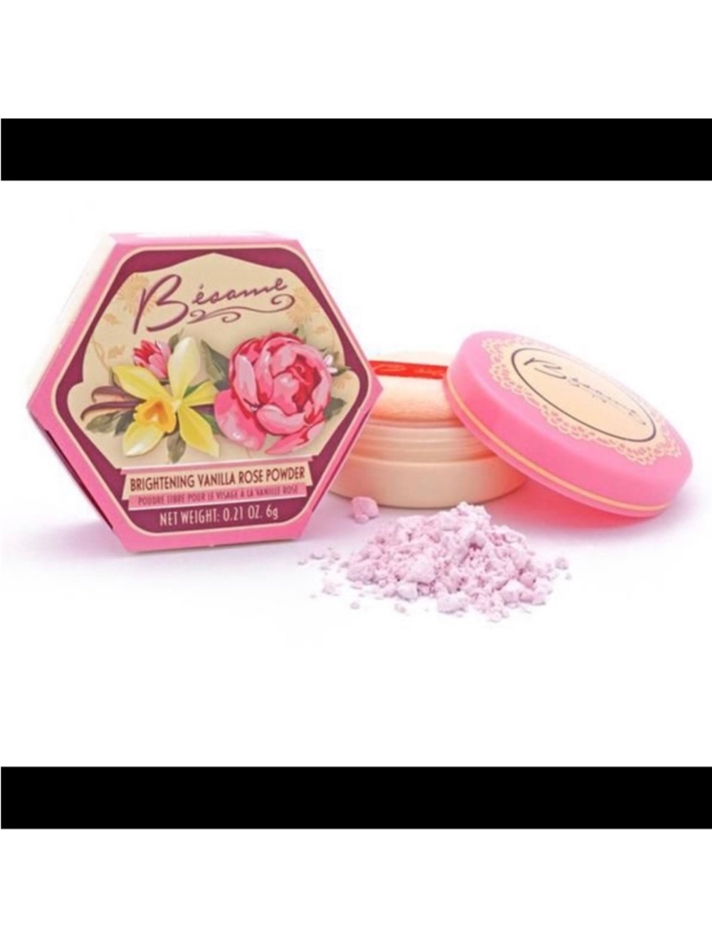 Bésame Brightening Vanilla Rose Powder - Pink